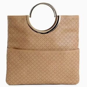 New Sale😊KELLY & KATIE Laser Design, Multi Handle Clutch in Tan